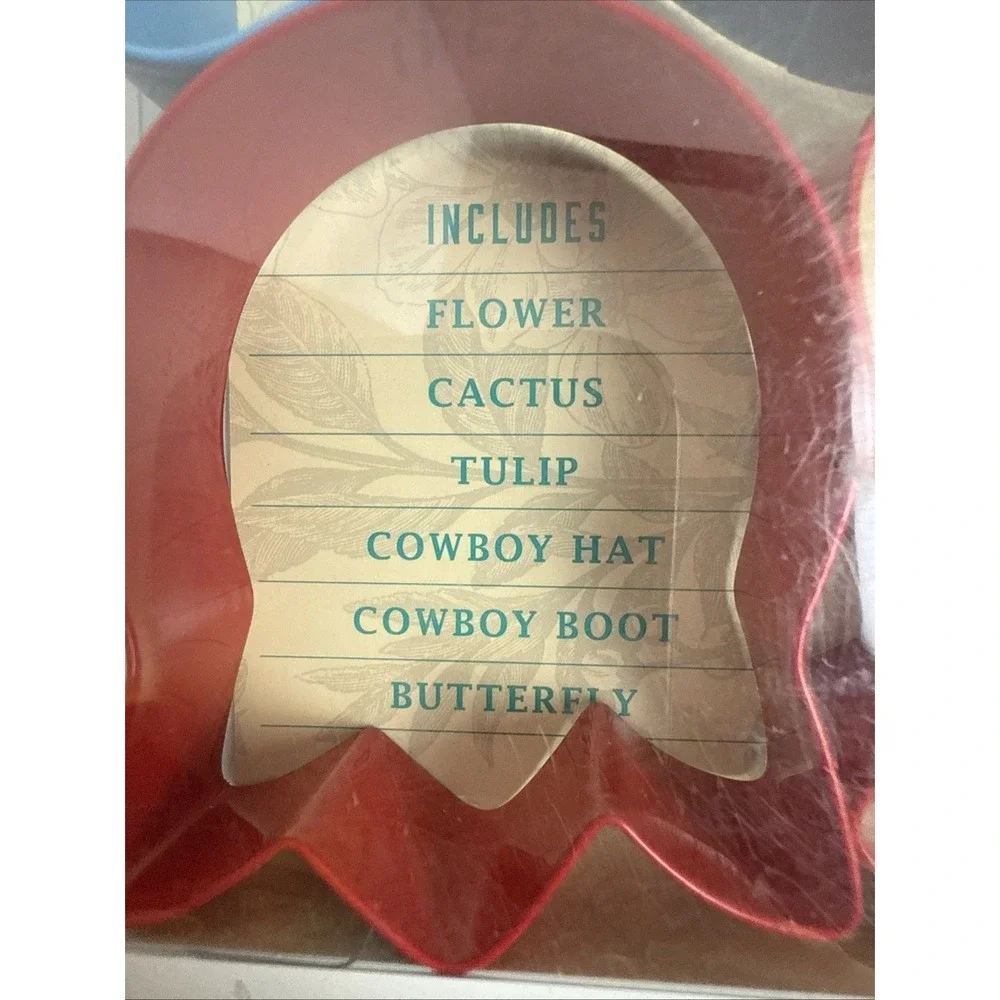 Pioneer Woman Timeless Cookie Cutters 6 pc Set Flower Cactus Tulip Cowboy Baking